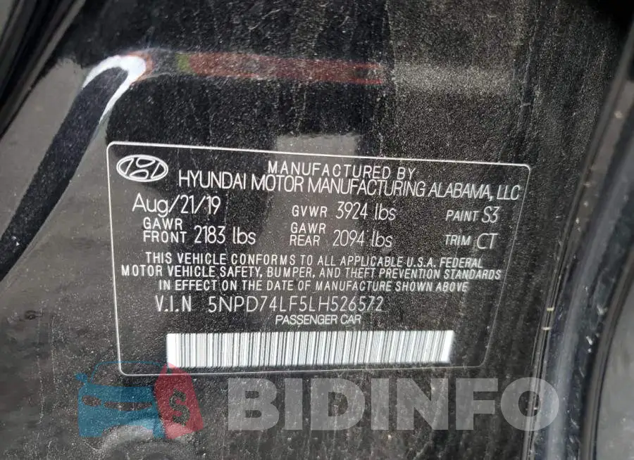 5NPD74LF5LH526572 Photo# 12