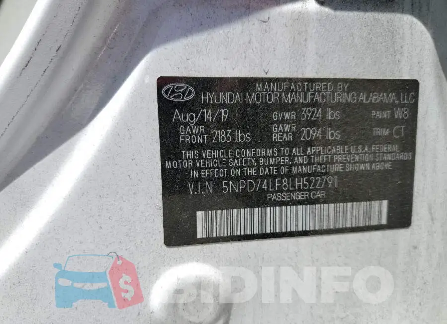 5NPD74LF8LH522791 Photo# 12