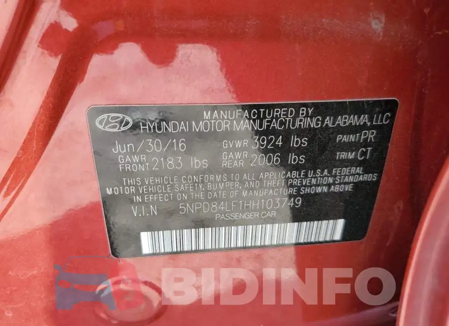 5NPD84LF1HH103749 Photo# 12