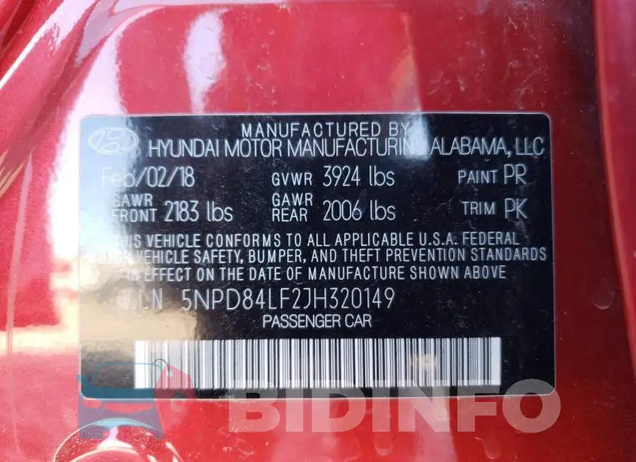 5NPD84LF2JH320149 Photo# 13