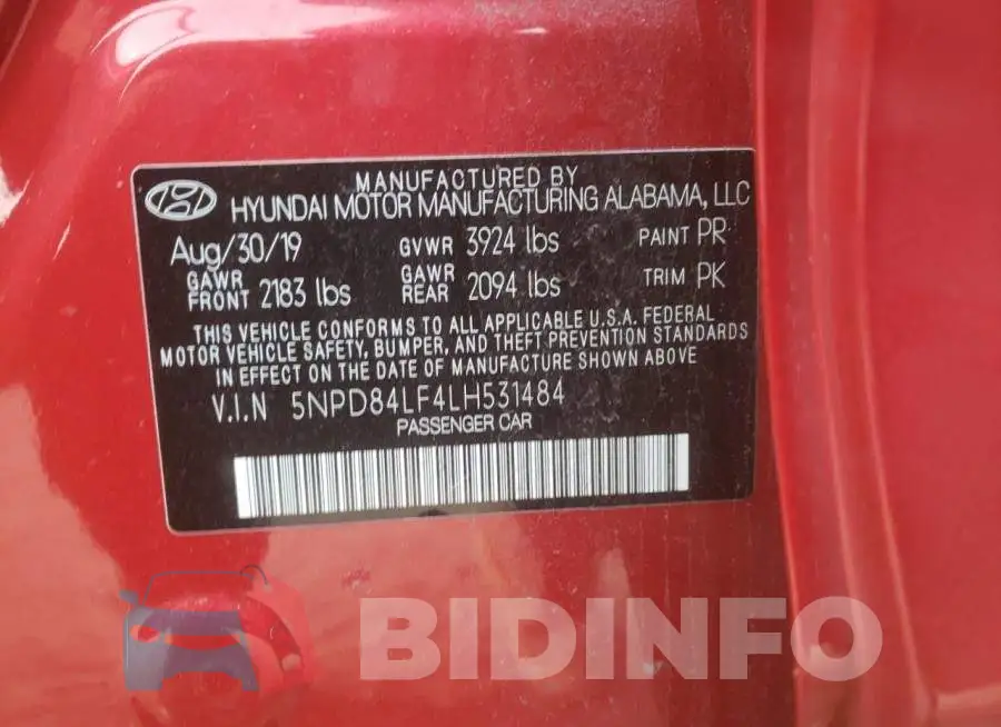 5NPD84LF4LH531484 Photo# 12