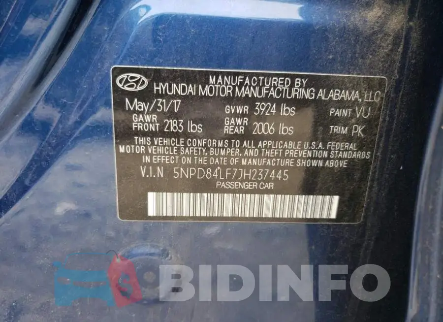 5NPD84LF7JH237445 Photo# 12