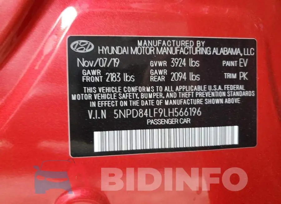 5NPD84LF9LH566196 Photo# 13