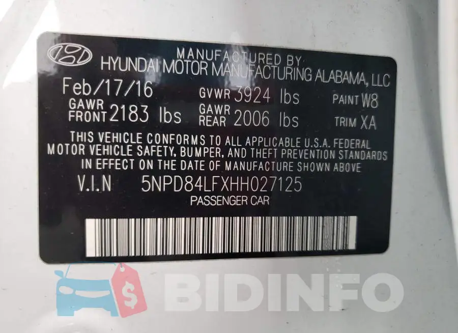 5NPD84LFXHH027125 Photo# 12