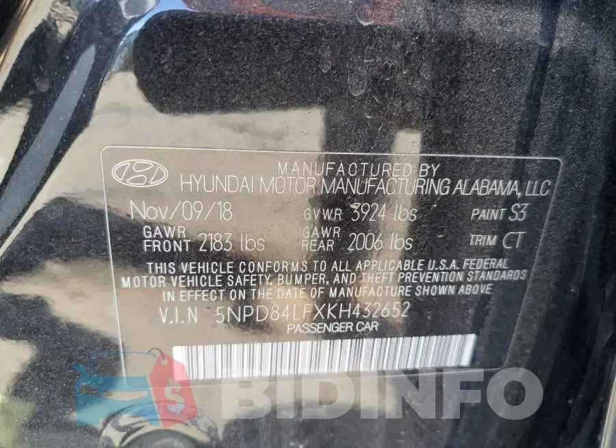 5NPD84LFXKH432652 Photo# 12