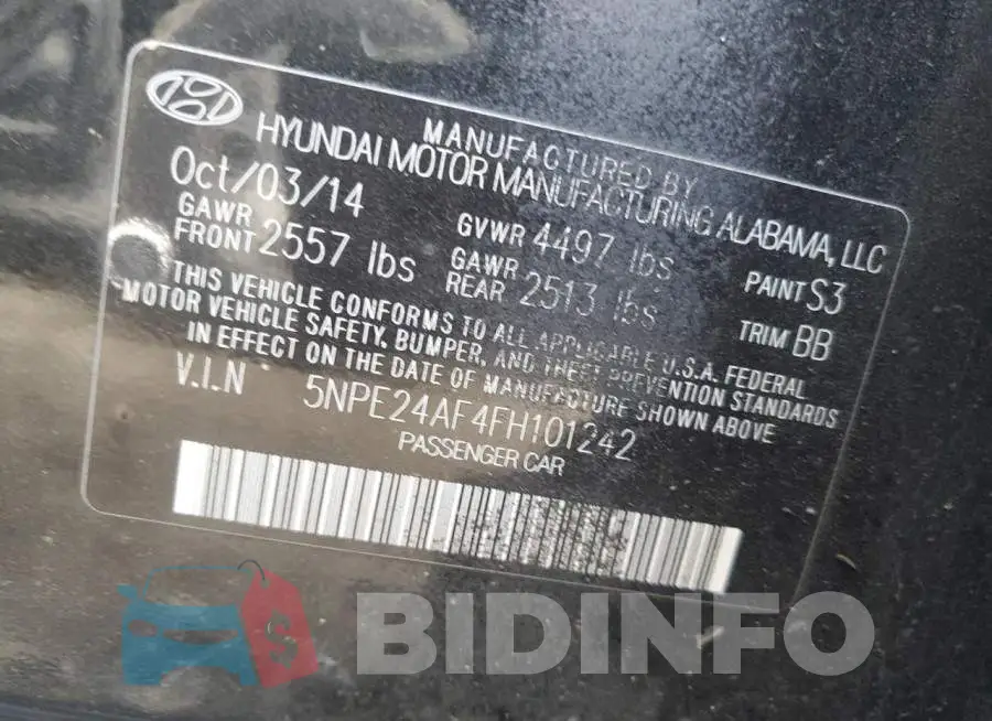 5NPE24AF4FH101242 Photo# 13