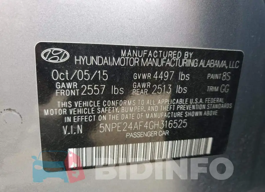 5NPE24AF4GH316525 Photo# 12