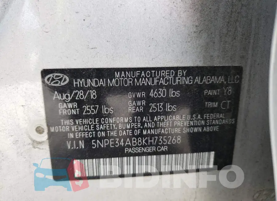 5NPE34AB8KH735268 Photo# 12