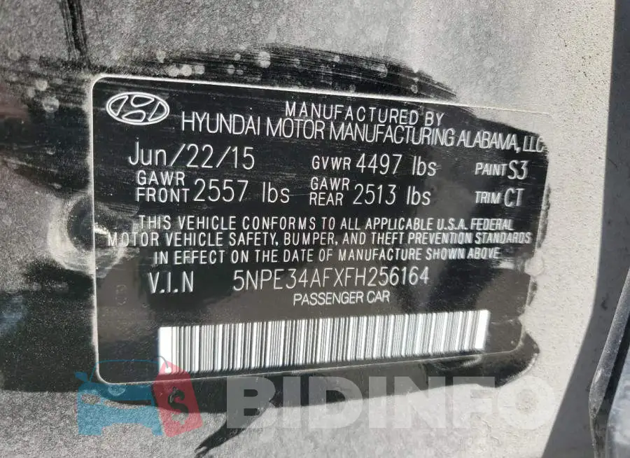 5NPE34AFXFH256164 Photo# 13
