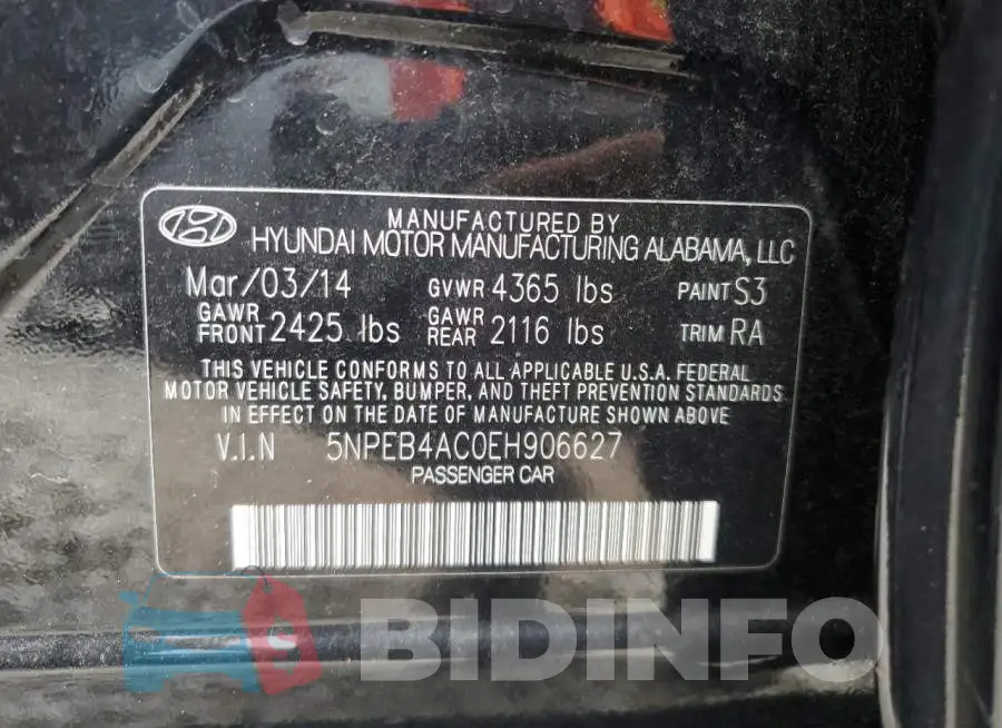 5NPEB4AC0EH906627 Photo# 12