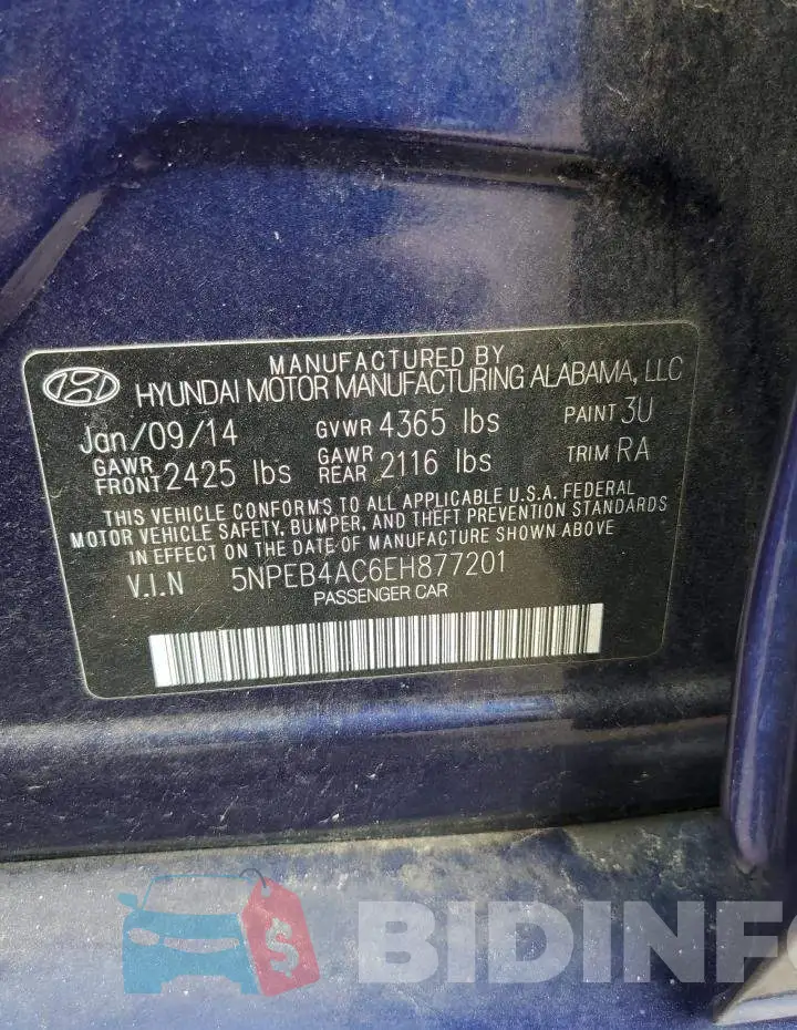 5NPEB4AC6EH877201 Photo# 12