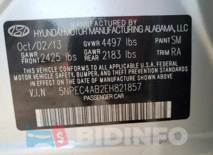 5NPEC4AB2EH821857 Photo# 12