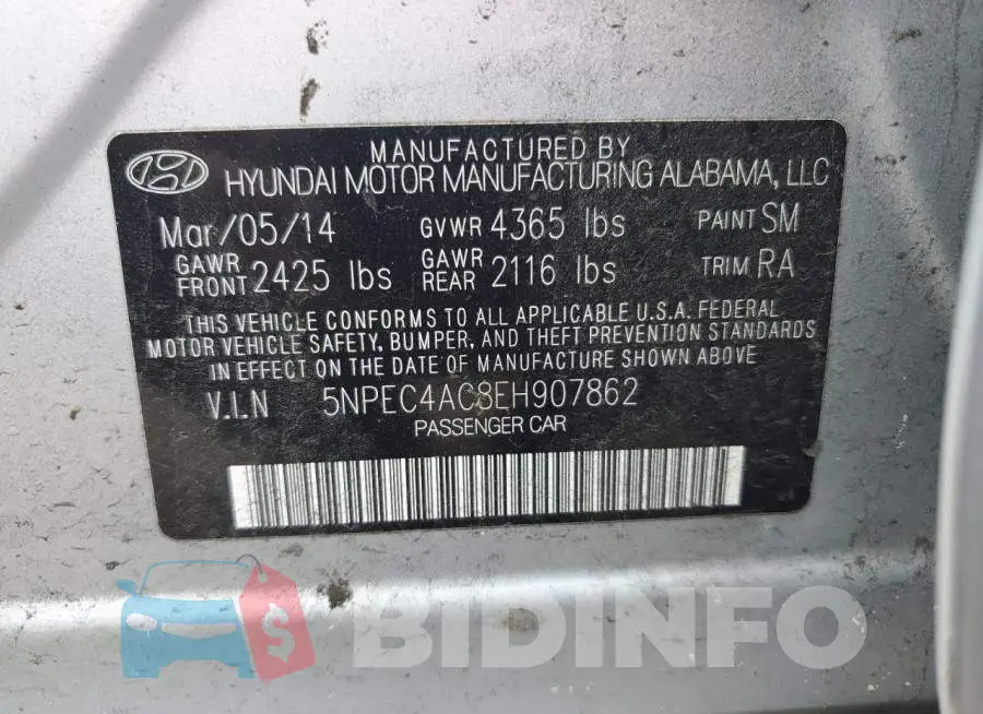 5NPEC4AC8EH907862 Photo# 13