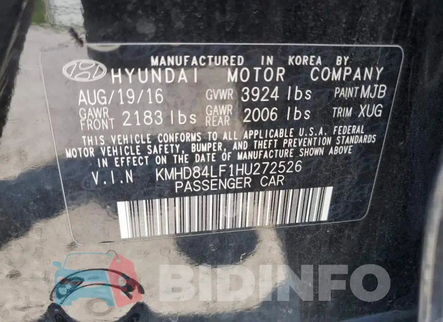 KMHD84LF1HU272526 Photo# 12