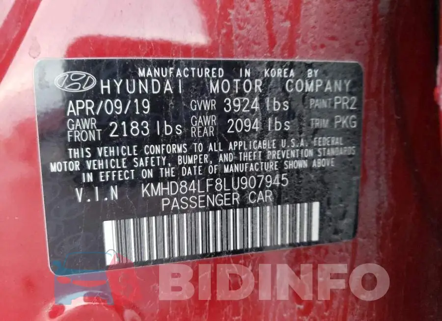 KMHD84LF8LU907945 Photo# 12