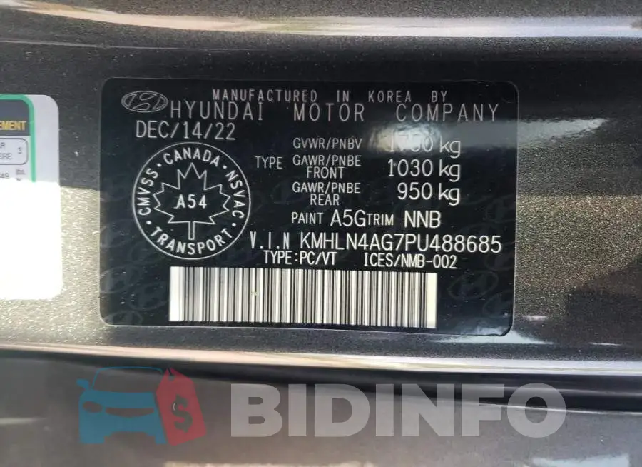 KMHLN4AG7PU488685 Photo# 12