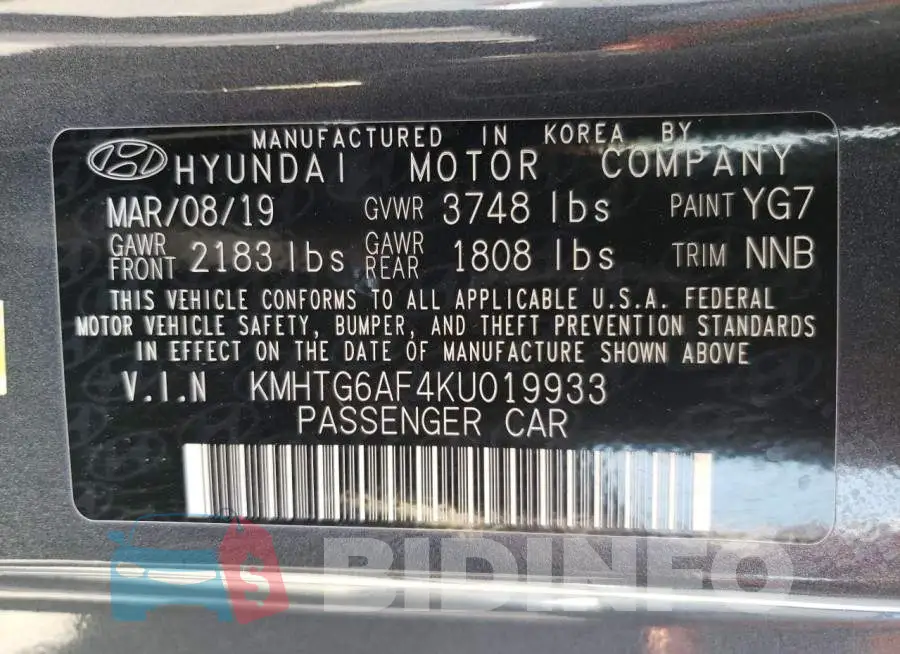 KMHTG6AF4KU019933 Photo# 13
