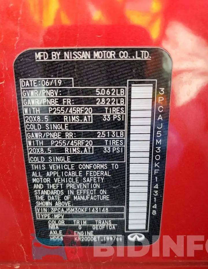 3PCAJ5M30KF143148 Photo# 13