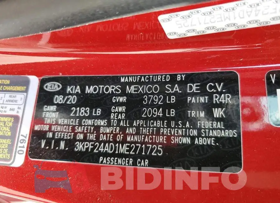 3KPF24AD1ME271725 Photo# 12