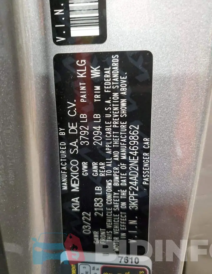 3KPF24AD2NE469862 Photo# 13