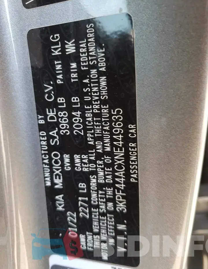 3KPF44ACXNE449635 Photo# 12