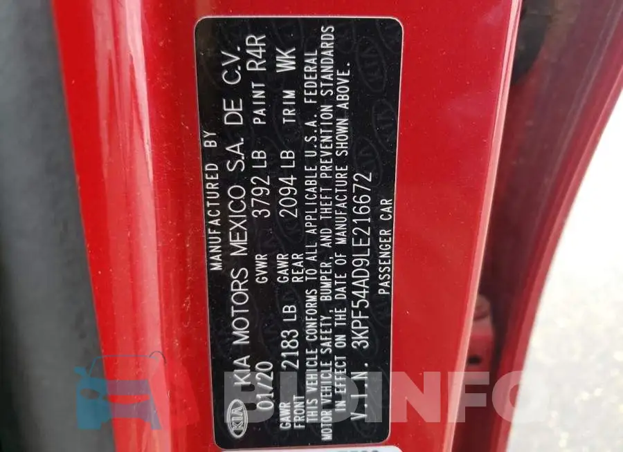 3KPF54AD9LE216672 Photo# 12