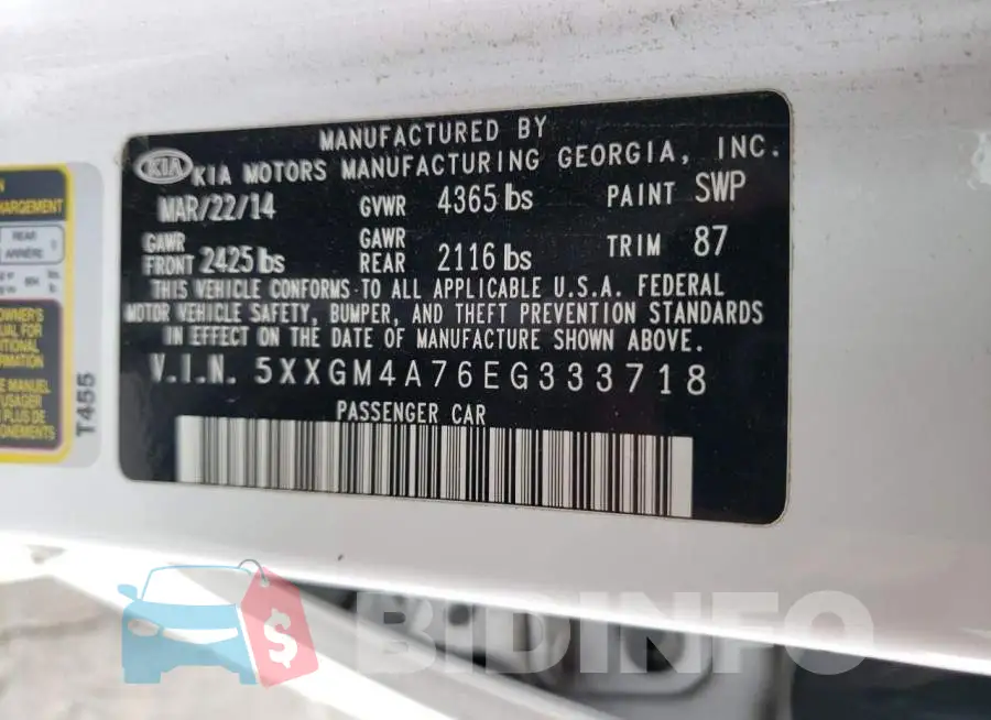 5XXGM4A76EG333718 Photo# 12