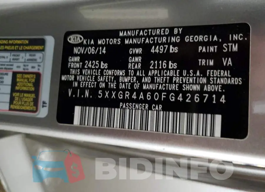 5XXGR4A60FG426714 Photo# 12
