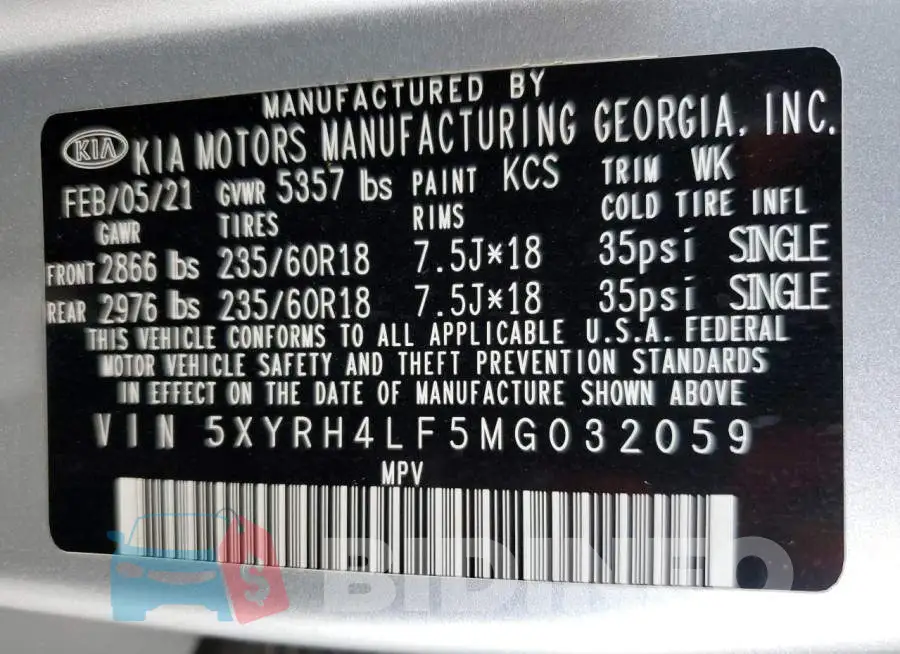 5XYRH4LF5MG032059 Photo# 14