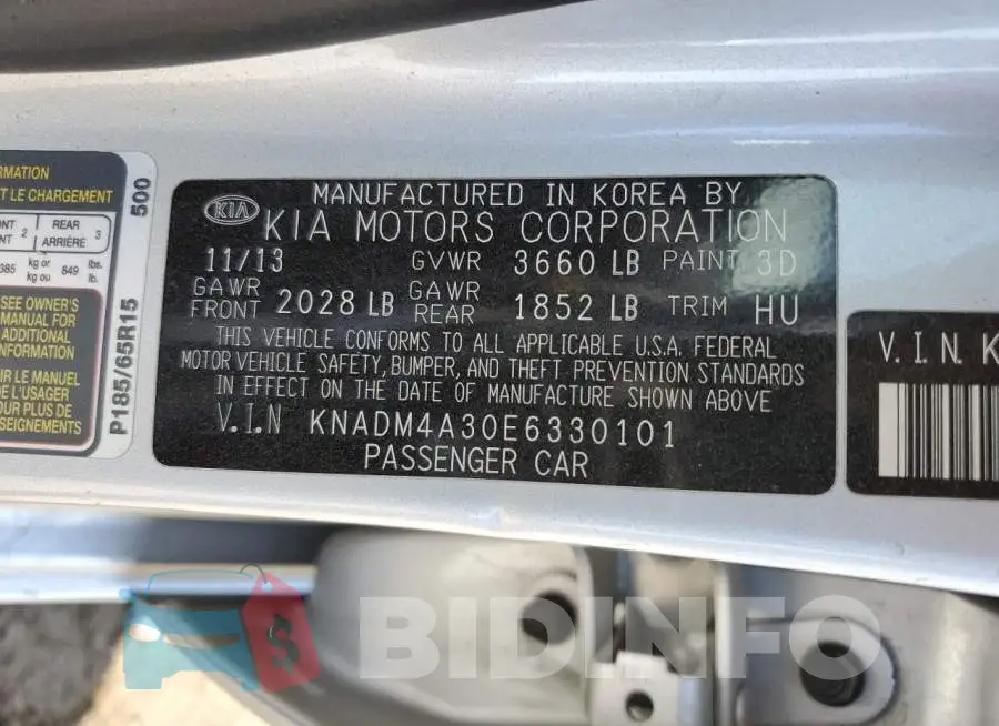 KNADM4A30E6330101 Photo# 12