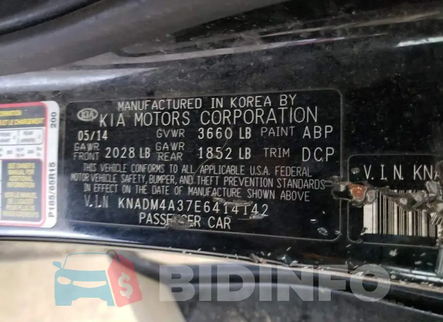 KNADM4A37E6414142 Photo# 12