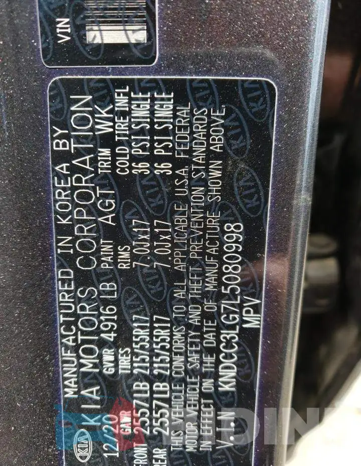KNDCC3LG7L5080998 Photo# 13