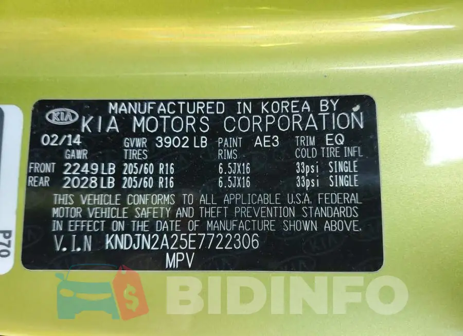 KNDJN2A25E7722306 Photo# 12