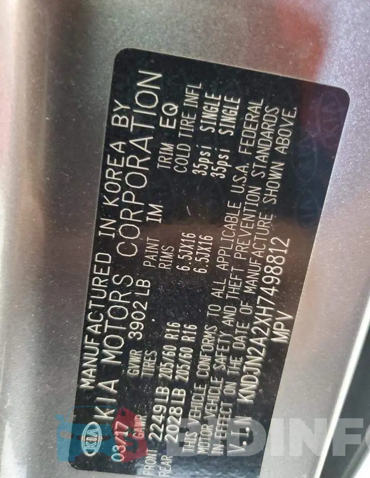 KNDJN2A2XH7498812 Photo# 12