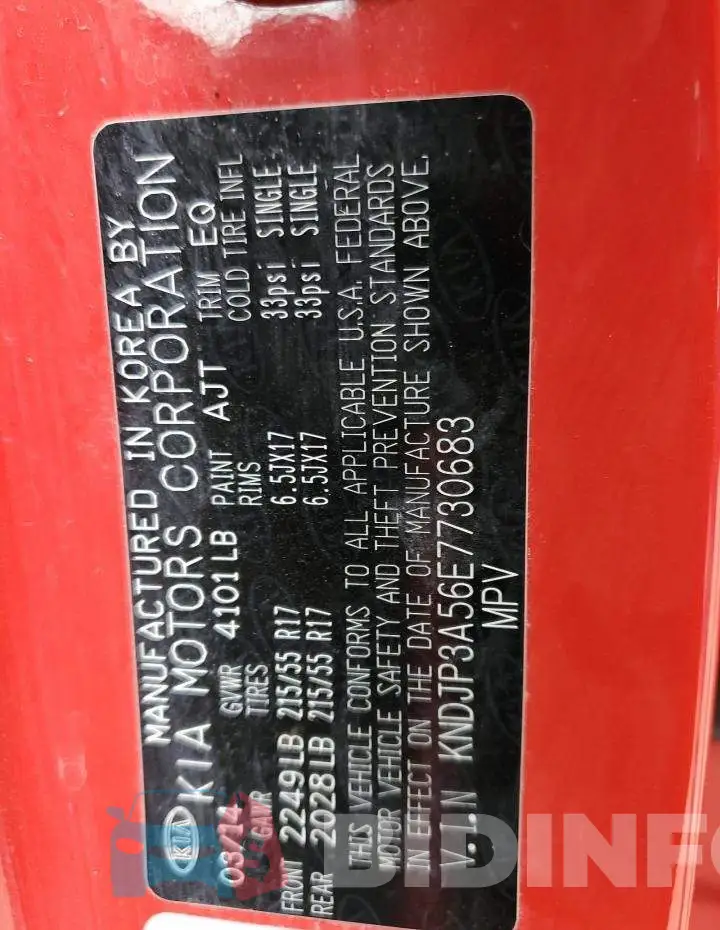 KNDJP3A56E7730683 Photo# 12