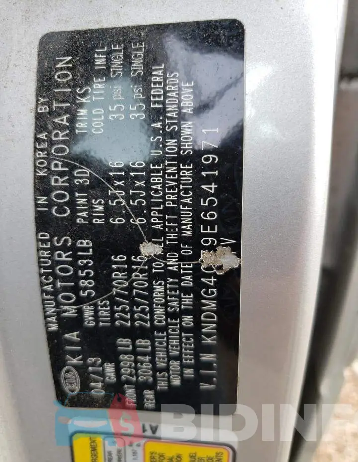KNDMG4C79E6541971 Photo# 13