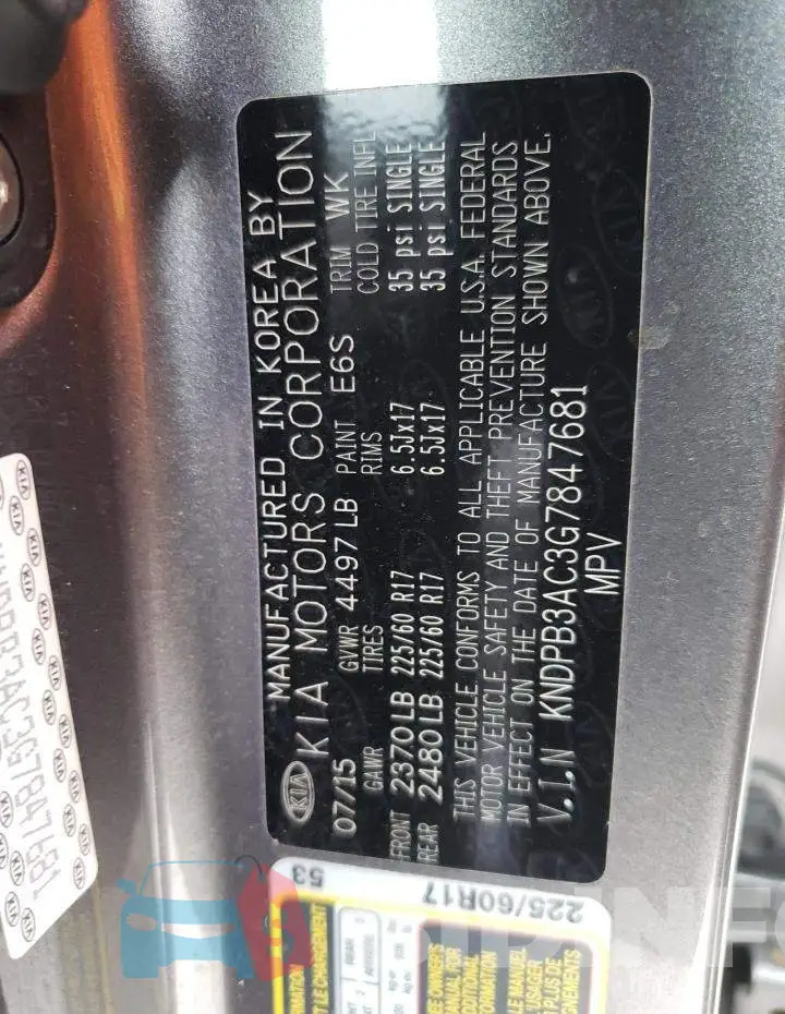 KNDPB3AC3G7847681 Photo# 12