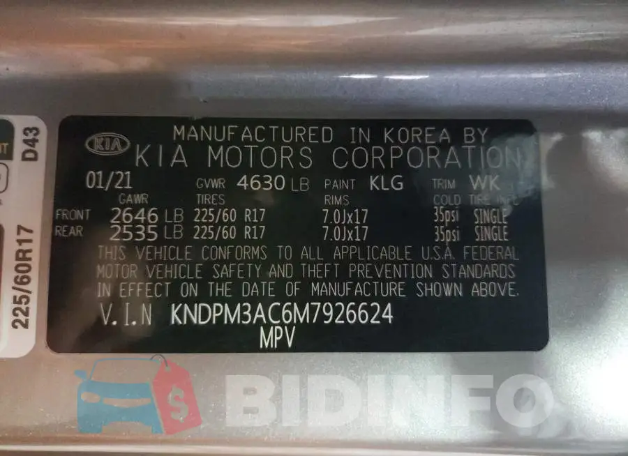 KNDPM3AC6M7926624 Photo# 14