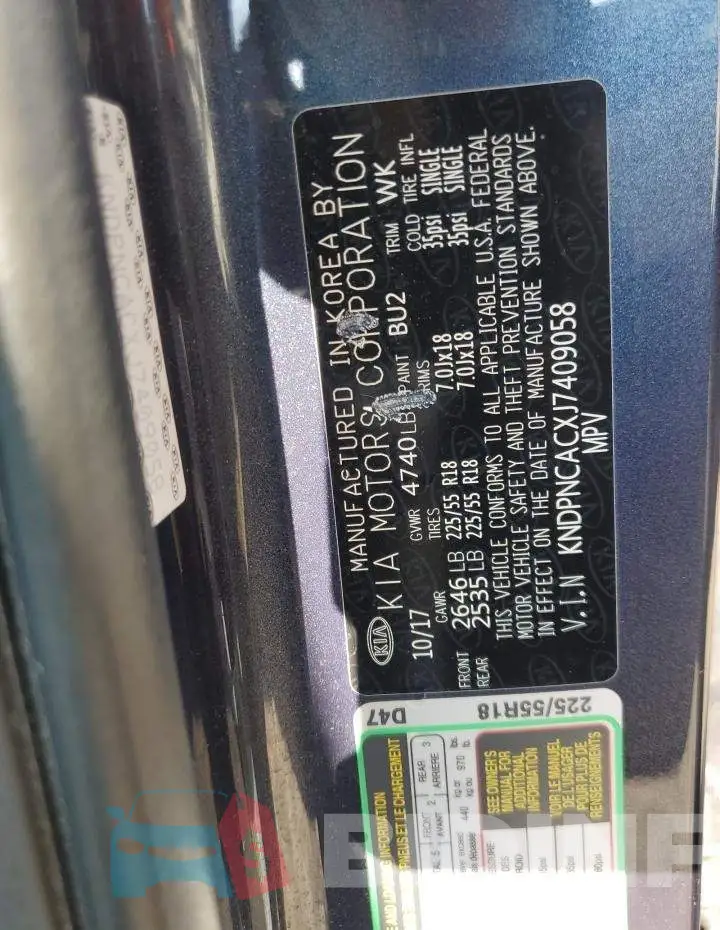 KNDPNCACXJ7409058 Photo# 13