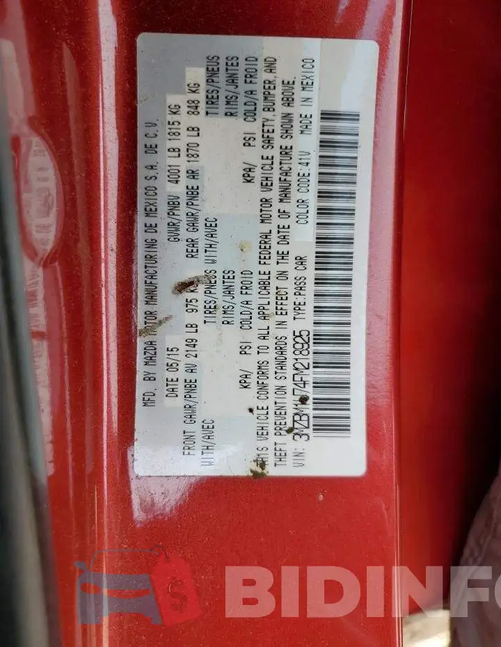 3MZBM1U74FM218925 Photo# 12