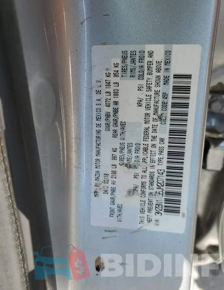 3MZBN1V35JM207143 Photo# 12