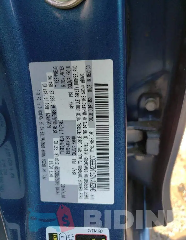 3MZBN1V37JM235607 Photo# 12