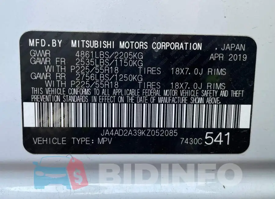 JA4AD2A39KZ052085 Photo# 10