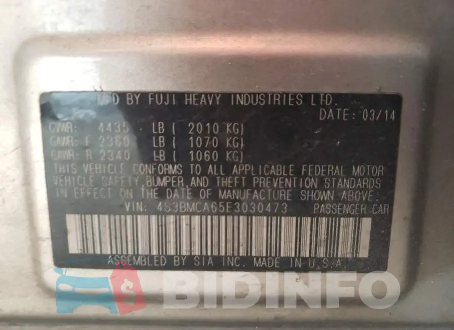 4S3BMCA65E3030473 Photo# 12