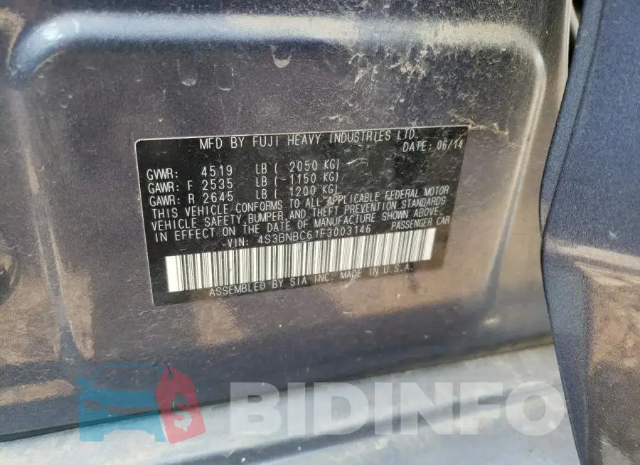 4S3BNBC61F3003146 Photo# 12