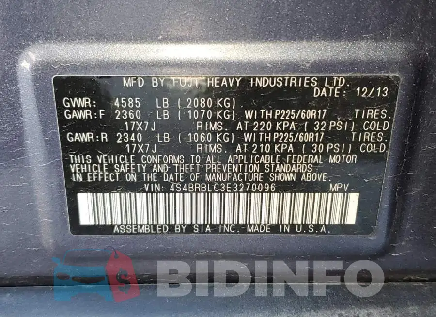 4S4BRBLC3E3270096 Photo# 13