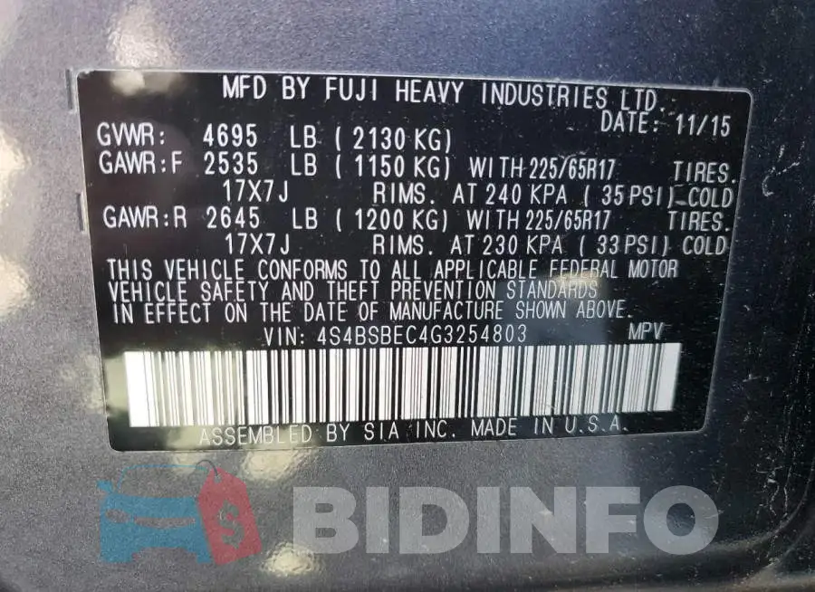 4S4BSBEC4G3254803 Photo# 13