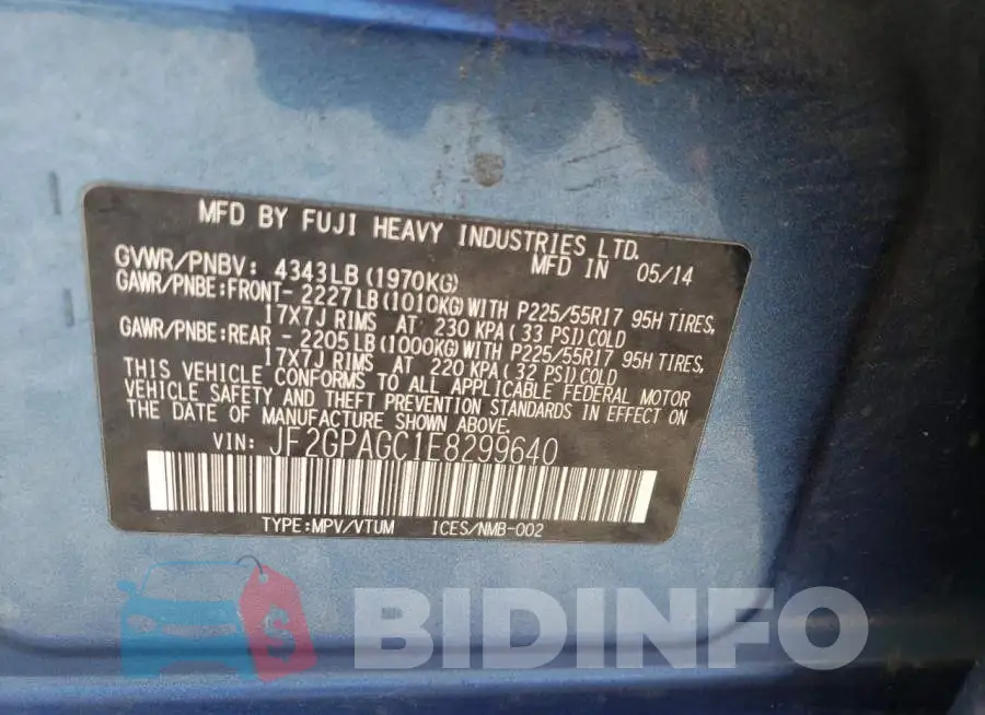 JF2GPAGC1E8299640 Photo# 12