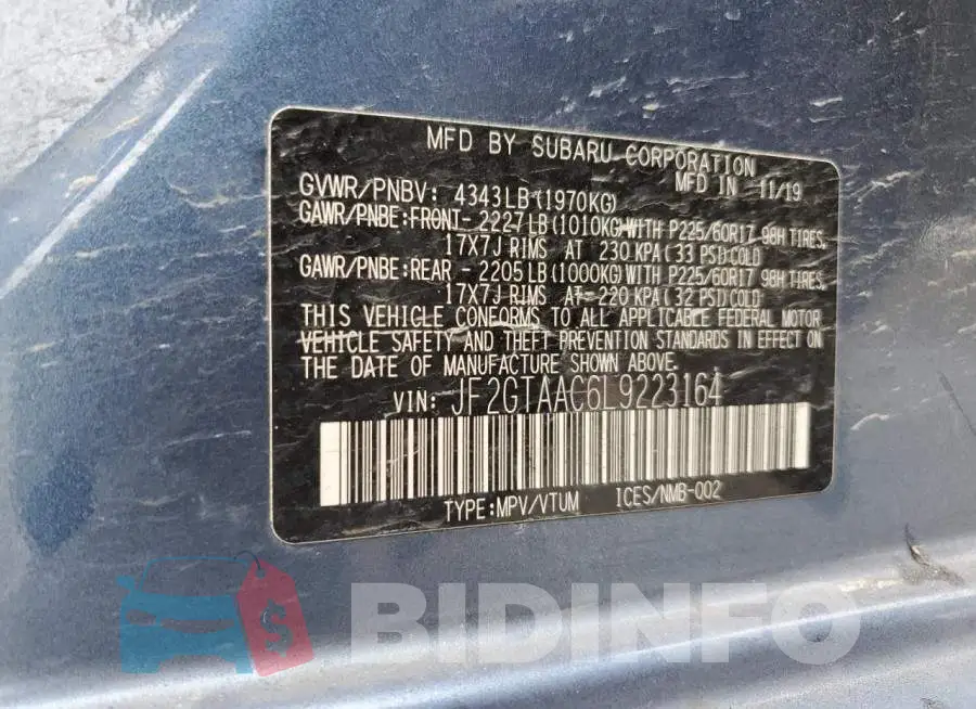 JF2GTAAC6L9223164 Photo# 13