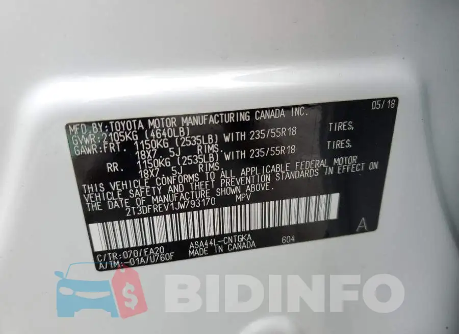 2T3DFREV1JW793170 Photo# 13